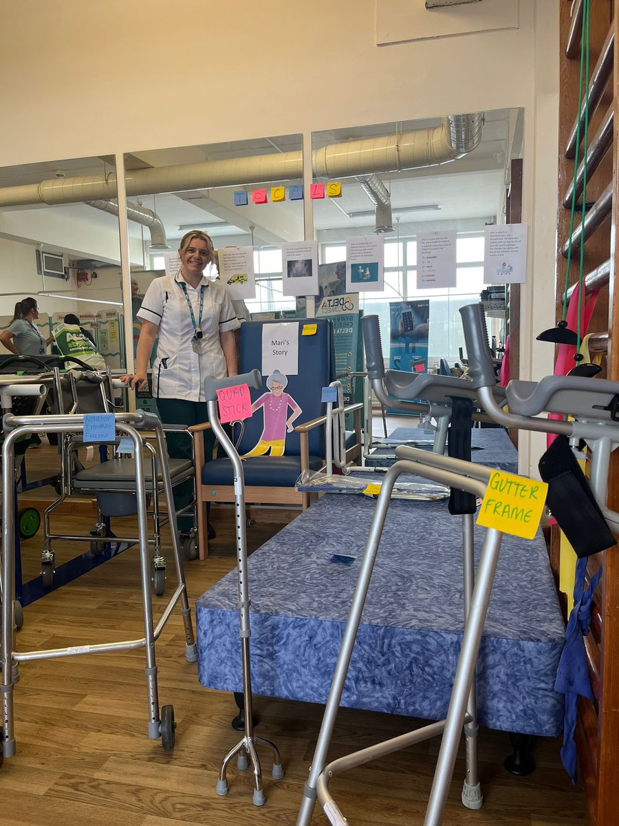 1977Freckles's tweet photo. Think SMART day underway @HywelDdaHB raising awareness of all the fantastic work the teams are doing. Here we have TOCALS team demonstrating their skills for patient turnaround with a patient story and how discharge can be achieved despite injury #homefirst #nhswales https://t.co/6IhJ4x8UpB