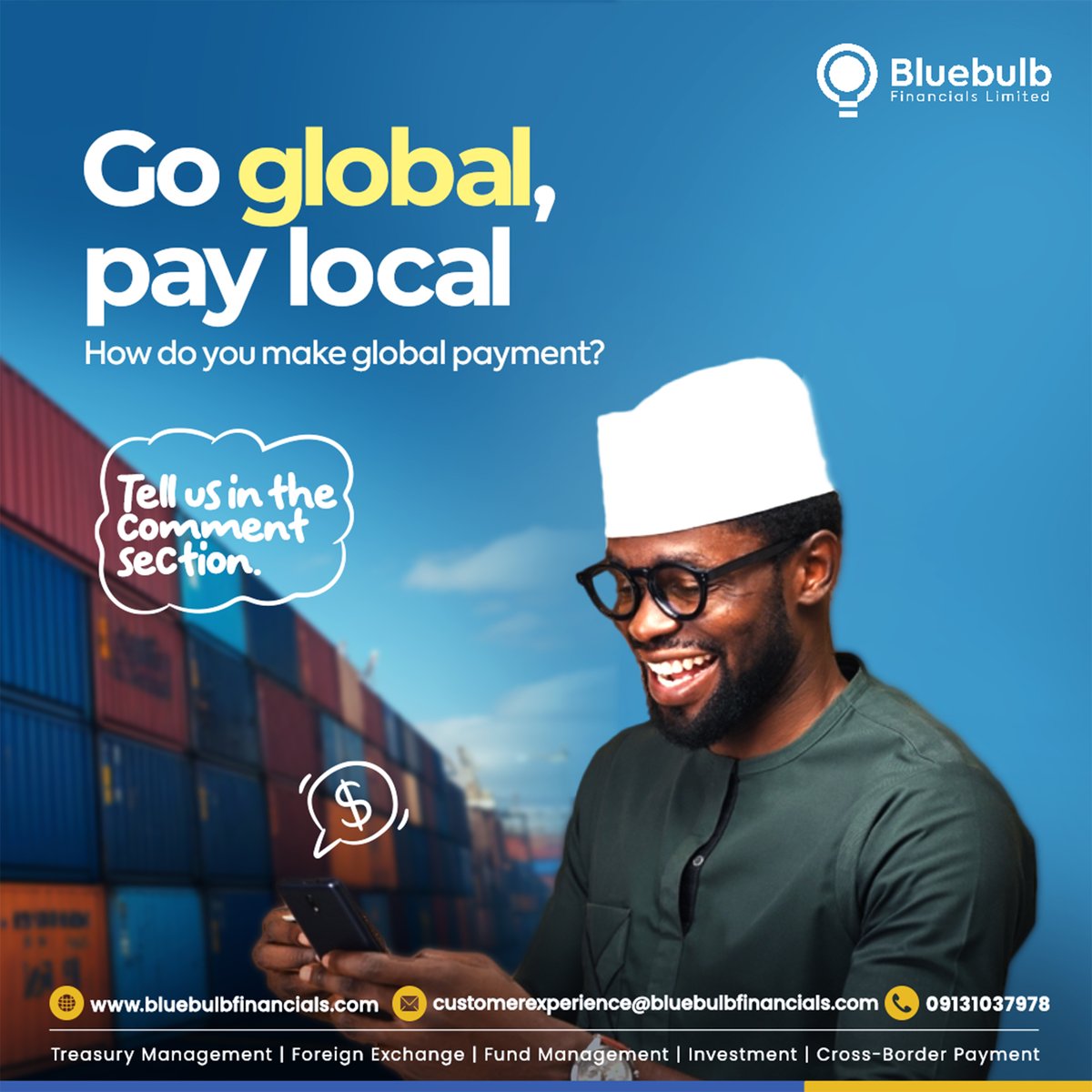 Bluebulb_UK's tweet photo. Amidst several options, you want to choose the most suitable, secure and seamless way to make FX transactions. This is a reminder to keep choosing Bluebulb Financials.

#bluebulbfinancials #finance #inflow #globalpayments #localpayment https://t.co/cD9rXPVfwM