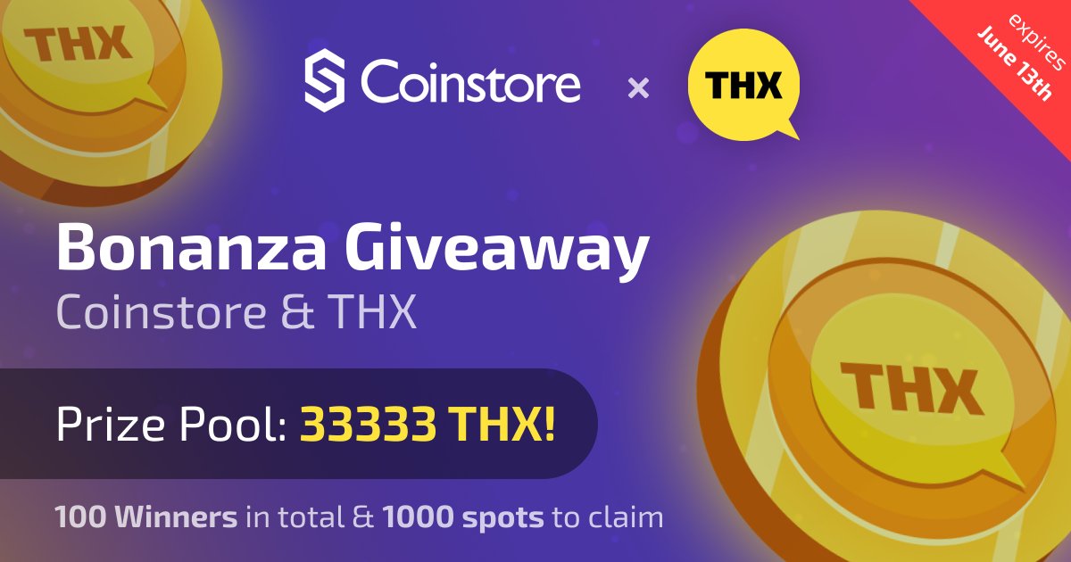 THXprotocol's tweet photo. Presenting #Quest #Giveaway with @CoinstoreExc 🙌

1⃣ Follow @THXprotocol
2⃣ Join Discord
3⃣ Lock $THX to $veTHX
and more..! 

Visit 👉 https://t.co/li6pFsR83O ✨
Earn points and WIN your share of 33,333 $THX 💸

Hurry! Runs till June 13th 🏃