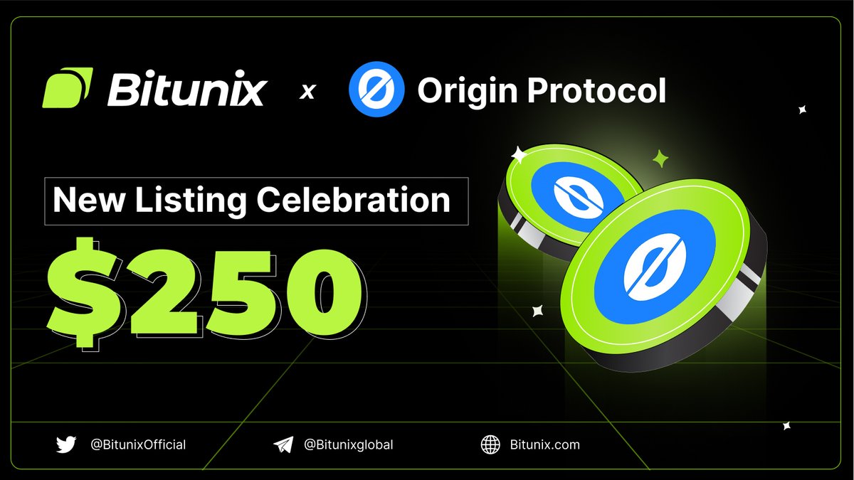 Let's Celebrate $OGN listing on #Bitunix!

We are giving away $250!

To enter:

✅Follow <a href="/BitunixOfficial/">Bitunix</a> &amp; <a href="/OriginProtocol/">Origin Protocol</a>

✅Like + RT + Tag 2 Friends

✅Comment #BitunixOGN