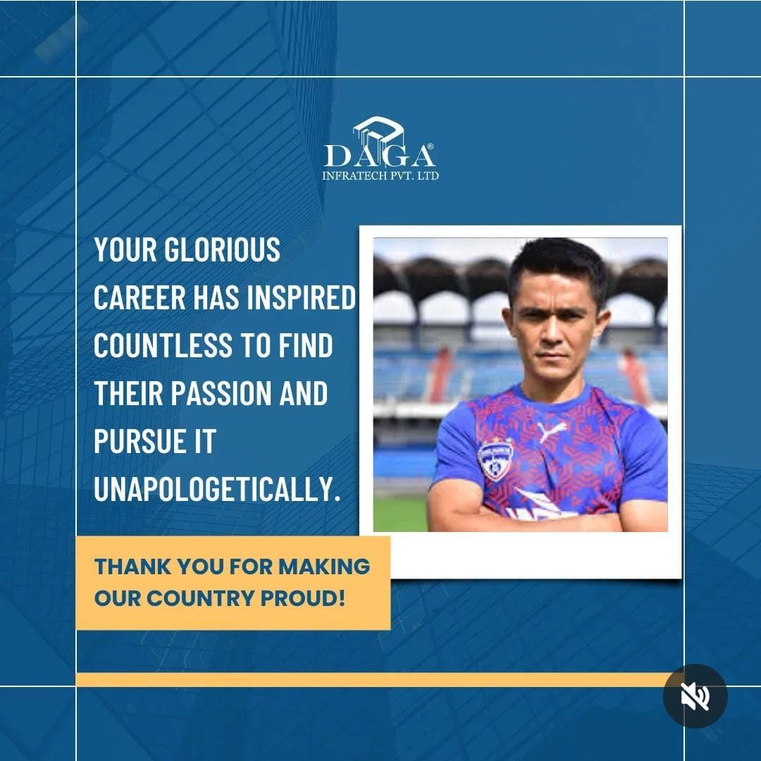 Dagainfratech's tweet photo. One glorious chapter ends and another begins. This is the law of nature, the cycle of life! You've made your countrymen proud every time you have stepped foot on the pitch...
Thank you and all the best:)
#sunilchettri #footbal #captain #indianfootball #indianfootballteam #pride https://t.co/bo9asPnUWp