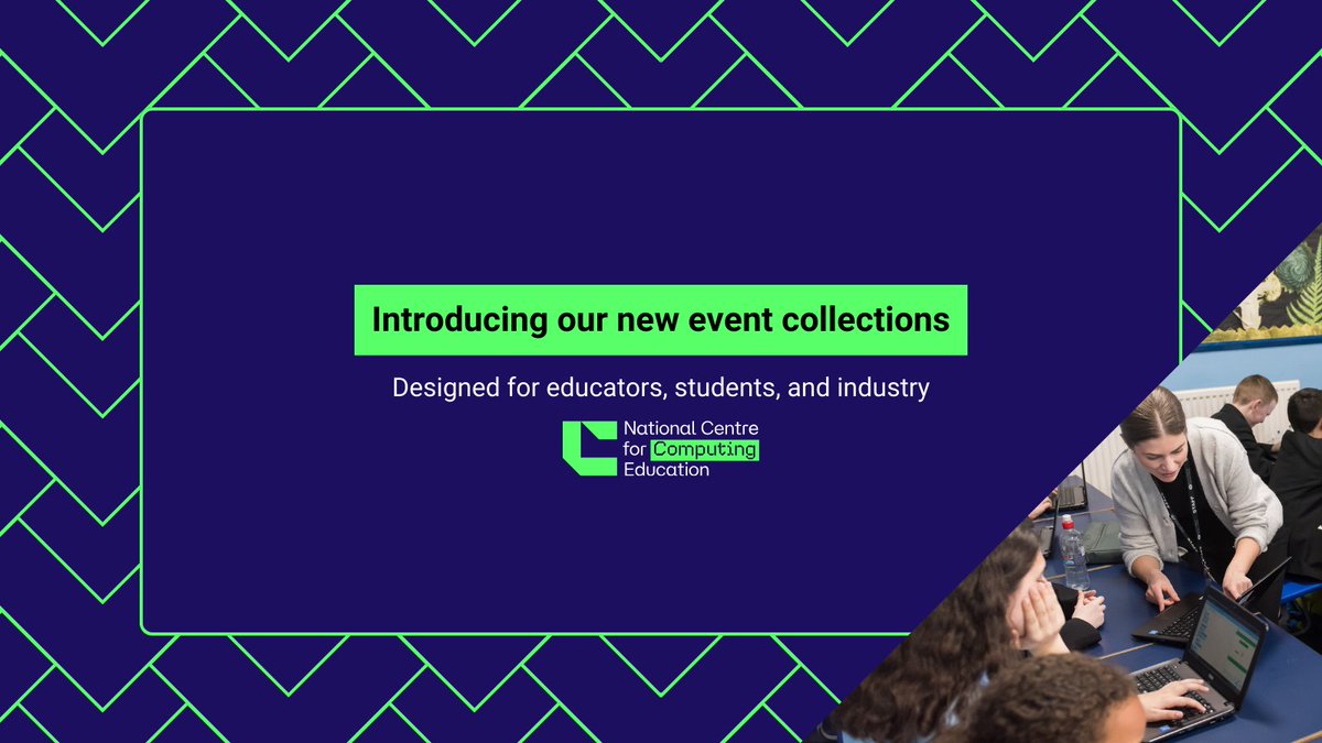 WeAreComputing's tweet image. Take your computing classes up a notch with our brand new event collections, designed specifically for teachers, students, and industry professionals! Find out more by reading our latest blog post ๐ #SummerofComputing
๐ ncce.io/wjwjk9