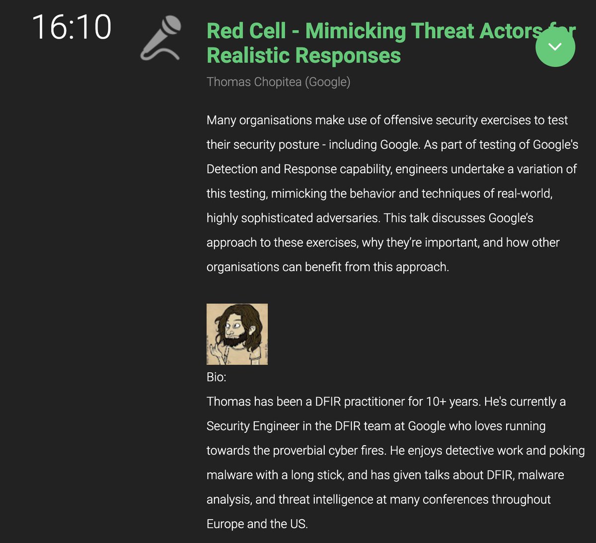 tomchop (@tomchop_) on Twitter photo Excited to be chatting a bout attacker simulation exercies at <a href="/a41con/">Area41 Security Con</a> this afternoon! 🕵️
It's the last talk of the last day, in the underground track. So grab a beer (or any drink), come get cozy and chat about how much blue teams and red teams get to have fun together. Excited to be chatting a bout attacker simulation exercies at <a href="/a41con/">Area41 Security Con</a> this afternoon! 🕵️
It's the last talk of the last day, in the underground track. So grab a beer (or any drink), come get cozy and chat about how much blue teams and red teams get to have fun together.