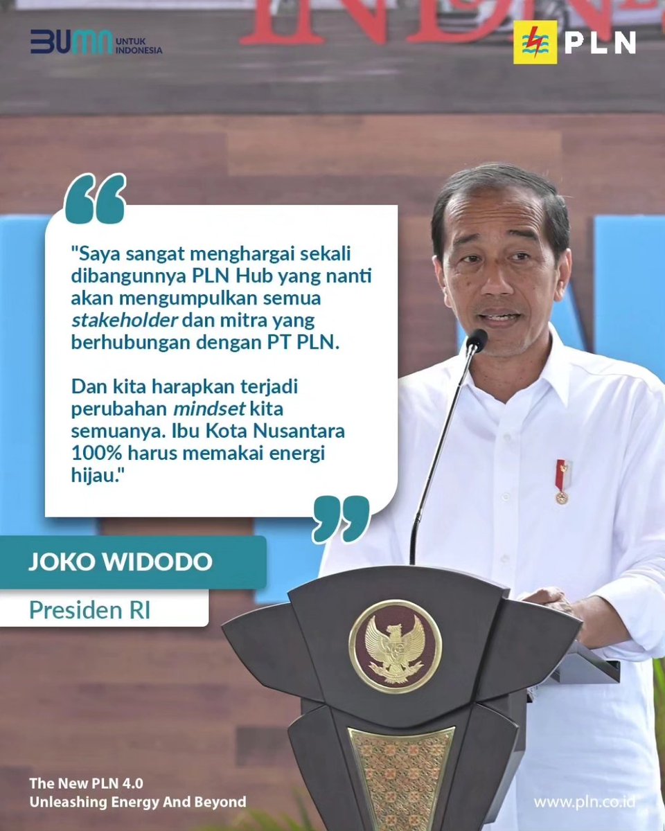 pln_mmu's tweet photo. Presiden Republik Indonesia, Joko Widodo melakukan peletakan batu pertama atau groundbreaking pembangunan pusat ekosistem transisi energi dan layanan digital yang pertama dan terbesar di Tanah Air
#PLNHUBIKN #PLNSukseskanIKN #PLNHubIKNNusantara #IntegratedREZone https://t.co/4MNQmAVULq