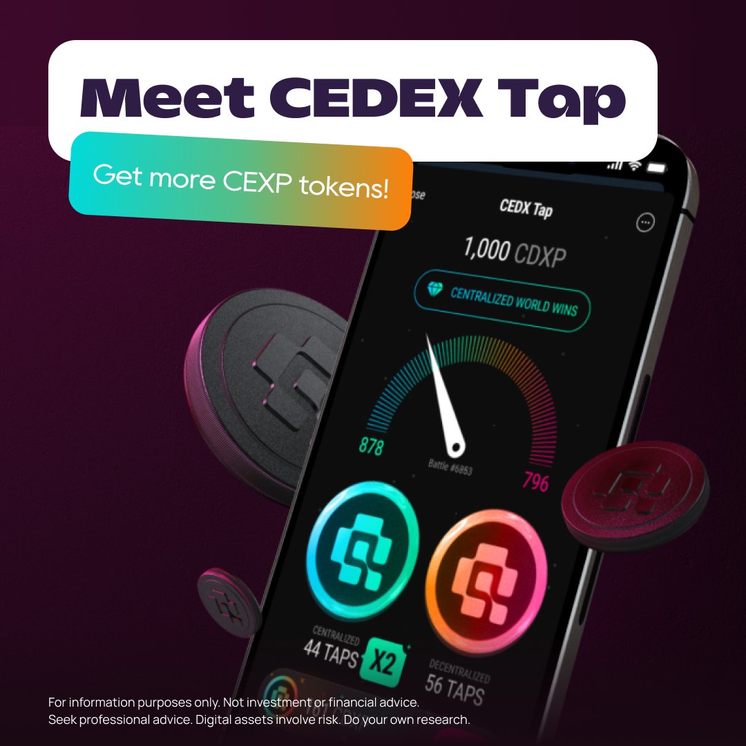 👋 Hey CEXP champs! Exciting news alert!

We've added a new challenge to support our friends at CEDEX.IO, who just launched their cool new mini-game! 

⚡️ Check it out on t.me/CEXIO_Announce… to earn extra CEXP tokens!

✅ Join the ultimate showdown: Centralized