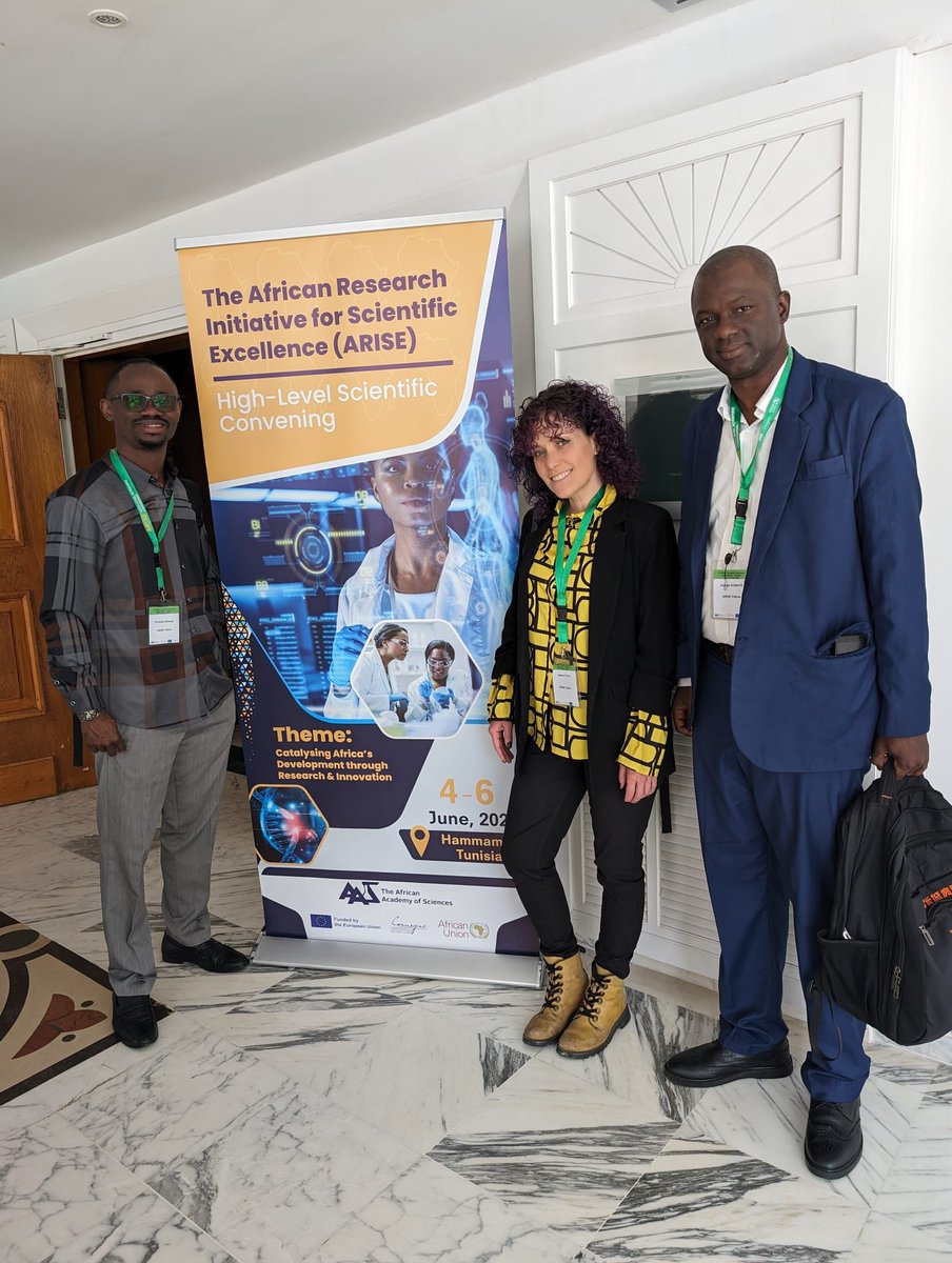StAndrewsSGSD's tweet photo. 💡@JessicaPRThorn is at #ARISE2024 hosted by @AASciences, European Commission & African Union Commission in 🇹🇳. Jess contributed to a #greentransition panel w/ colleagues across Africa inc. early warning systems, #climate-smart agriculture & green #infrastructure & #urbanisation. https://t.co/N0tRkJOXHy