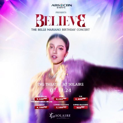 starmagicphils's tweet image. Set your alarms now! BE ready!

1 HOUR TO GO! Ticket selling for @bellemariano02’s &amp;lt;BELIEVE: The Belle Mariano Birthday Concert&amp;gt; will start at 6PM tonight! ✨

Event is now live on ticketworld site:
premier.ticketworld.com.ph/shows/show.asp…

#BELIEVETheConcert #BelleMariano #StarPopPH