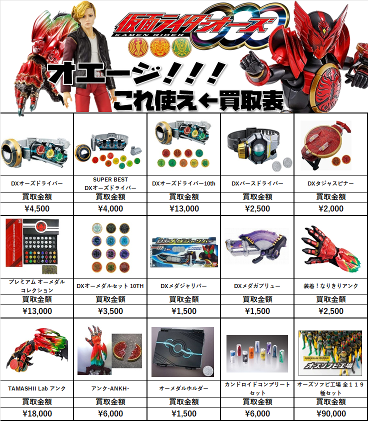 宅配買取やってます！！ DX #オーズ おもちゃ買取☆ □オーズ