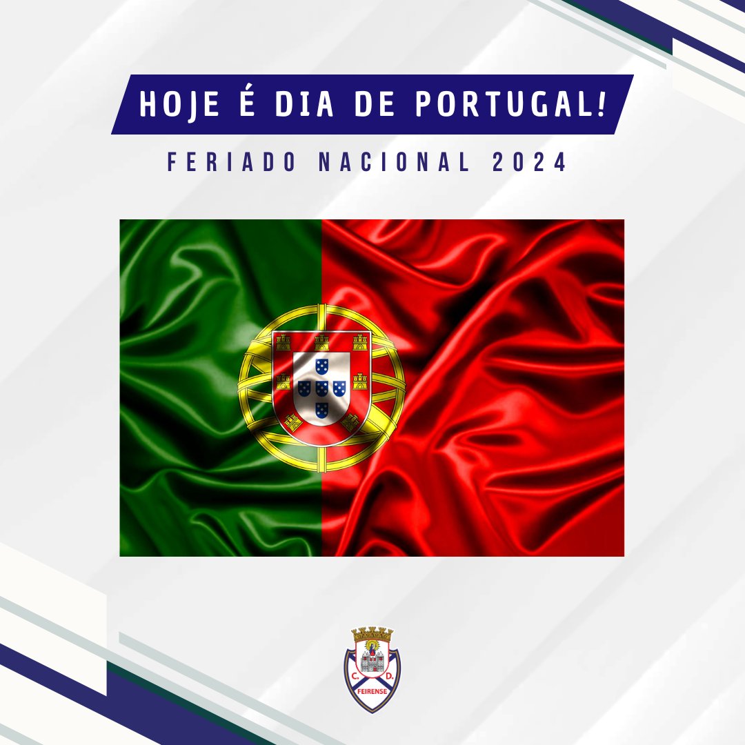 𝗛𝗼𝗷𝗲 𝗰𝗲𝗹𝗲𝗯𝗿𝗮𝗺𝗼𝘀 𝗼 𝗗𝗶𝗮 𝗱𝗲 𝗣𝗼𝗿𝘁𝘂𝗴𝗮𝗹, 𝗱𝗲 𝗖𝗮𝗺𝗼̃𝗲𝘀 𝗲 𝗱𝗮𝘀 𝗖𝗼𝗺𝘂𝗻𝗶𝗱𝗮𝗱𝗲𝘀 𝗣𝗼𝗿𝘁𝘂𝗴𝘂𝗲𝘀𝗮𝘀! 𝘾𝙤𝙢 𝙤𝙧𝙜𝙪𝙡𝙝𝙤, 𝙫𝙞𝙫𝙖 𝙋𝙤𝙧𝙩𝙪𝙜𝙖𝙡! 🇵🇹
#FeriadoNacional #DeCasteloAoPeito #CDFeirense