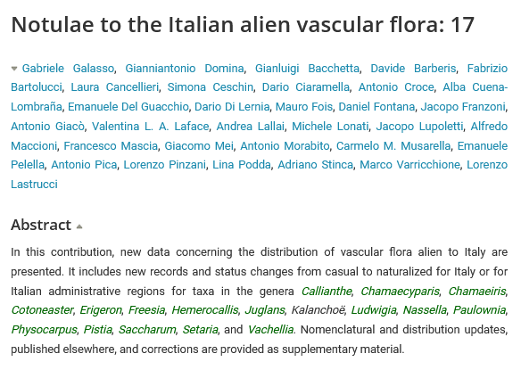 ItalianBotanist's tweet photo. New data concerning the distribution of vascular flora alien to Italy: https://t.co/J4YaWc6lVc

#alienspecies #flora #botany @glbacchetta @CiaDario @LafaceValentina @dottormus @MarcoVarr @unipa_it @univca @unitusviterbo https://t.co/xoHI9NaZmg