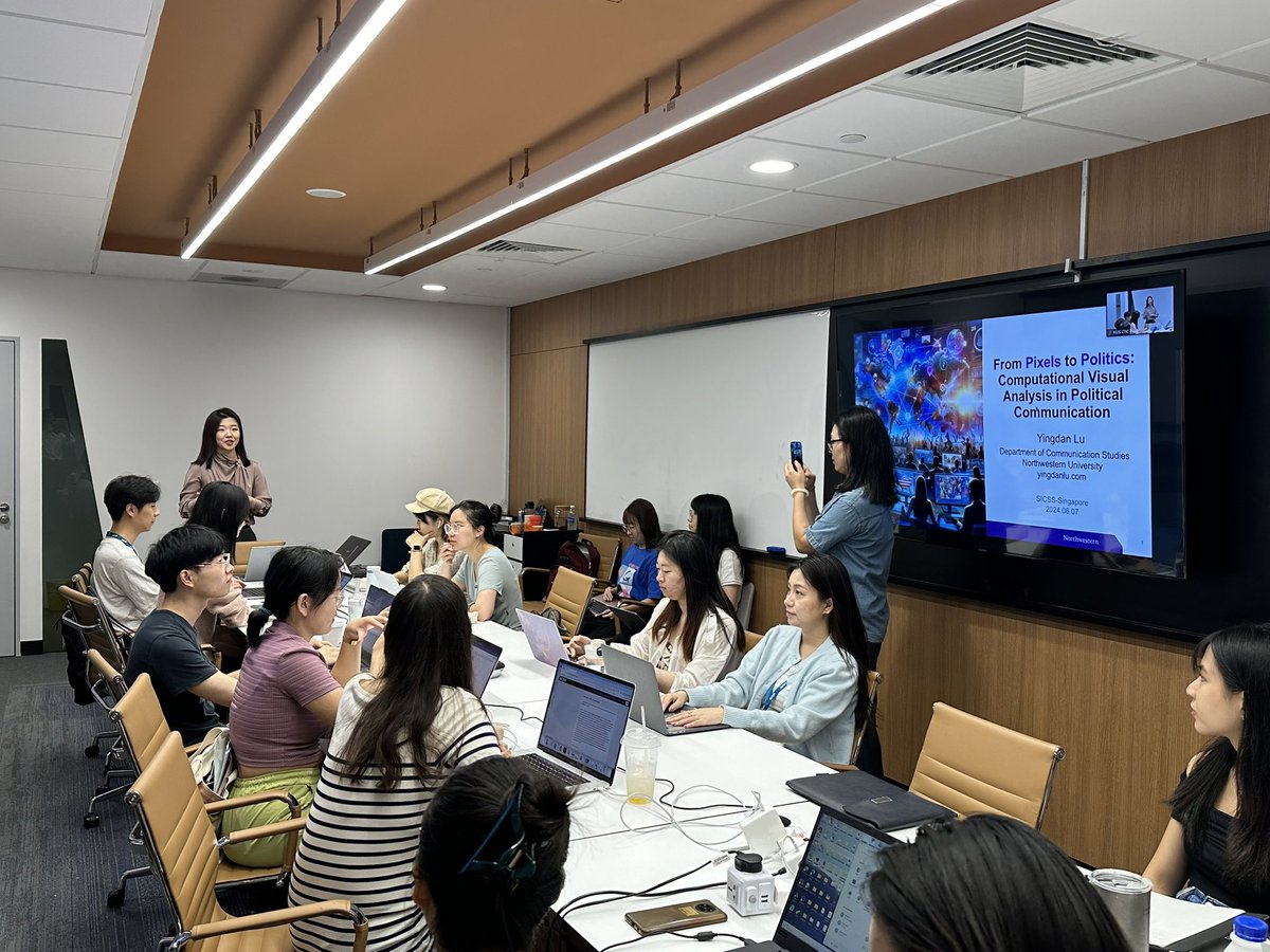 renwenzhang's tweet photo. #SICSSSingapore Day 5: @YingdanL_kk captivated us with her fascinating research on political visual analysis and multimodal computational research. Her talk highlights the immense potential of large multimodal models (LMM) for social science research. https://t.co/IXsK1R9XDA