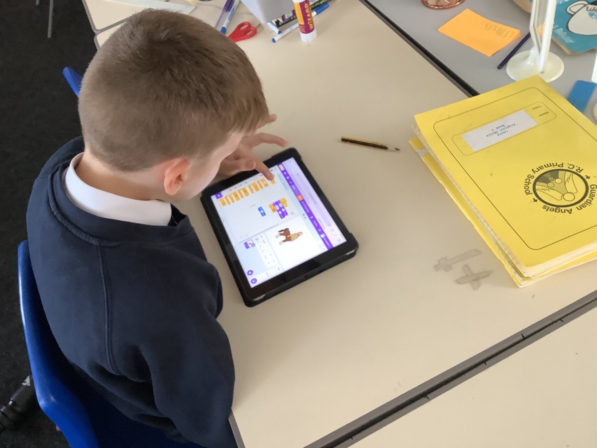 GA_Bury's tweet photo. Year 5 have been enjoying using Scratch to develop their coding skills @technolaedu 
#Year5GA #ComputingEdGA https://t.co/9HDWmczJSO