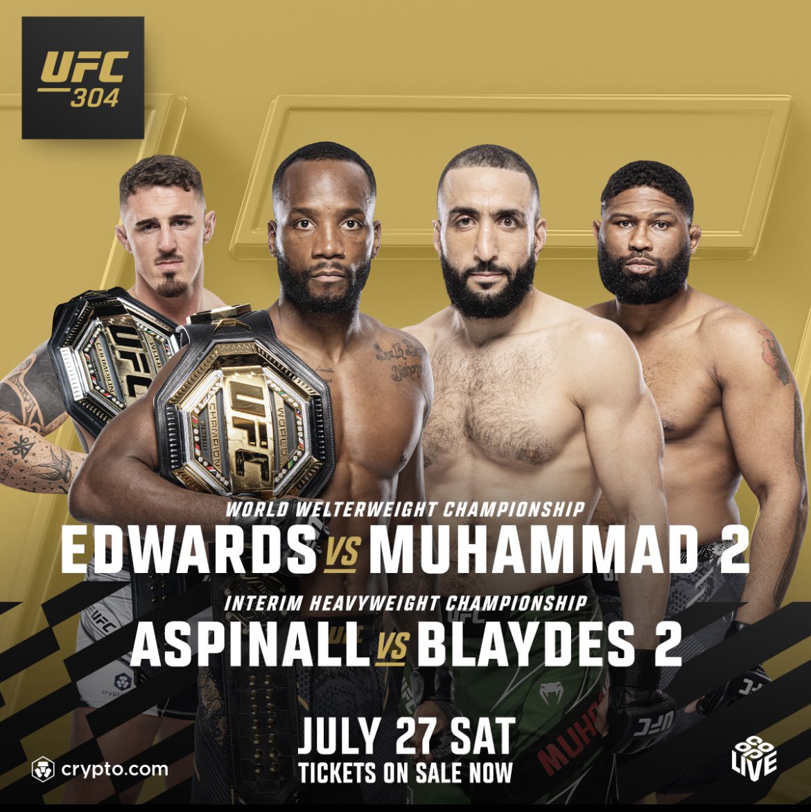Selling
2x UFC 304 tickets section upper 312
Dm for more details