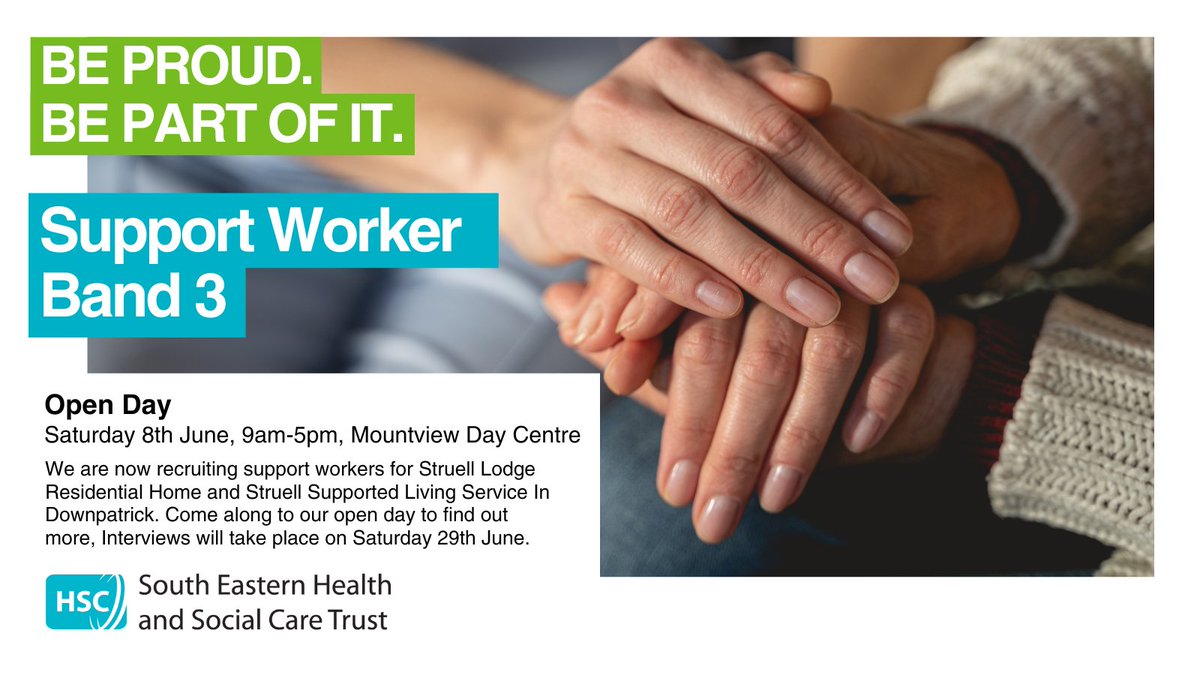 setrust's tweet photo. Our Support Worker open day for Struell Lodge is just around the corner!

Don't miss out on this chance to build your career and join the #SETrust family:

🗓️ Saturday 8 June
🕙 9am - 5pm
📌 Mountview Day Centre

Apply online today 👇 
https://t.co/95b646pyS9 https://t.co/7esdeKqg2w