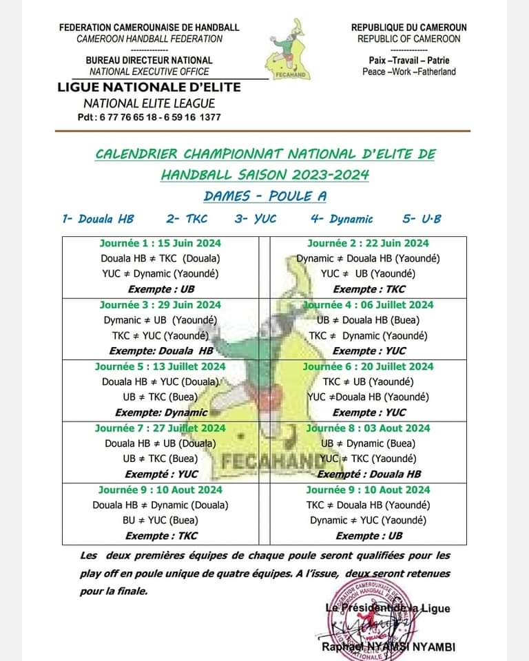 GOAT__plus's tweet photo. #GoHand 🤾🏿‍♂️

[CHAMPIONNAT NATIONAL D'ÉLITE (H/F)

Le Championnat national d'élite homme et femme débute le 15 de ce mois. Le calendrier est disponible. 
#Camerounsport
#camerounhand
#handball https://t.co/o4mbsJLk4k