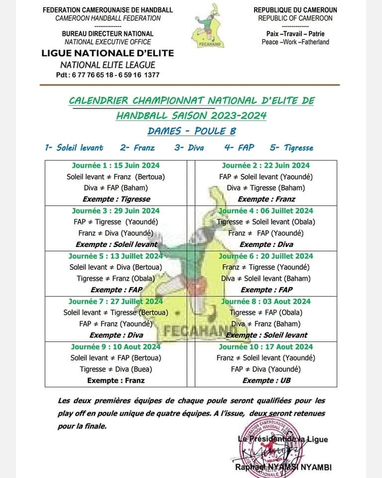 GOAT__plus's tweet photo. #GoHand 🤾🏿‍♂️

[CHAMPIONNAT NATIONAL D'ÉLITE (H/F)

Le Championnat national d'élite homme et femme débute le 15 de ce mois. Le calendrier est disponible. 
#Camerounsport
#camerounhand
#handball https://t.co/o4mbsJLk4k