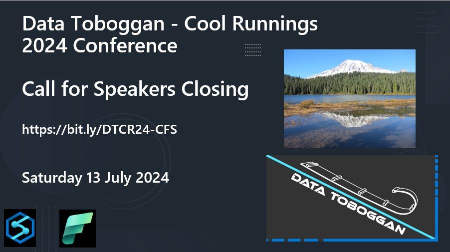 datatoboggan's tweet photo. #DataToboggan Cool Runnings CfS is closing today. Submit now 
CfS: https://t.co/1N8kkhipZB
Date: 13th July 2024
#azuresynapse #microsoftfabric #synapseanalytics https://t.co/38SzXUSsYa