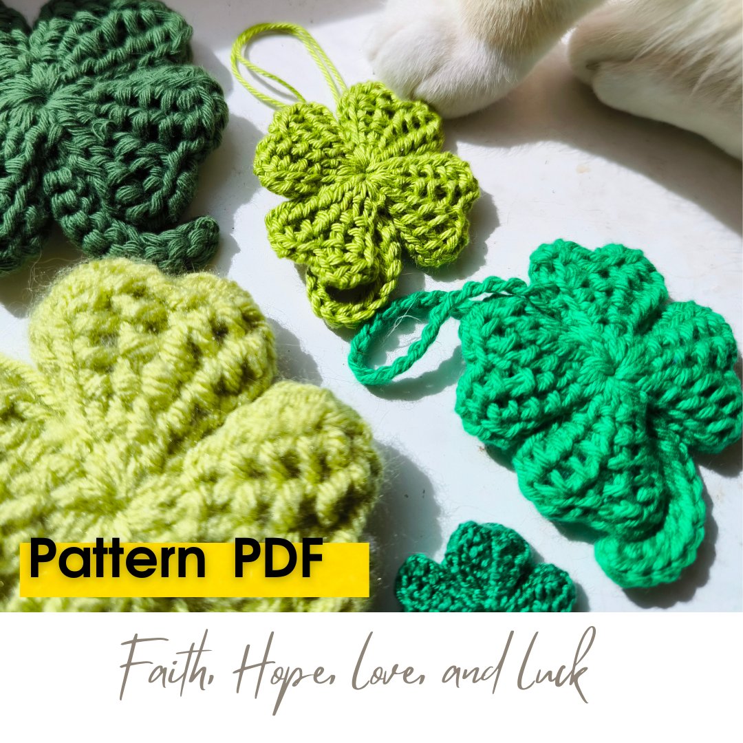 MyCreamCreamCat's tweet photo. 🌟 New in my Etsy shop! 🌟

The Four-Leaf Clover / Shamrock digital crochet pattern is now available! Perfect for creating keychains, phone straps, or good luck gifts for your best friend. 🍀✨

Check it out and bring some luck into your life! https://t.co/IJHAdoA4k2