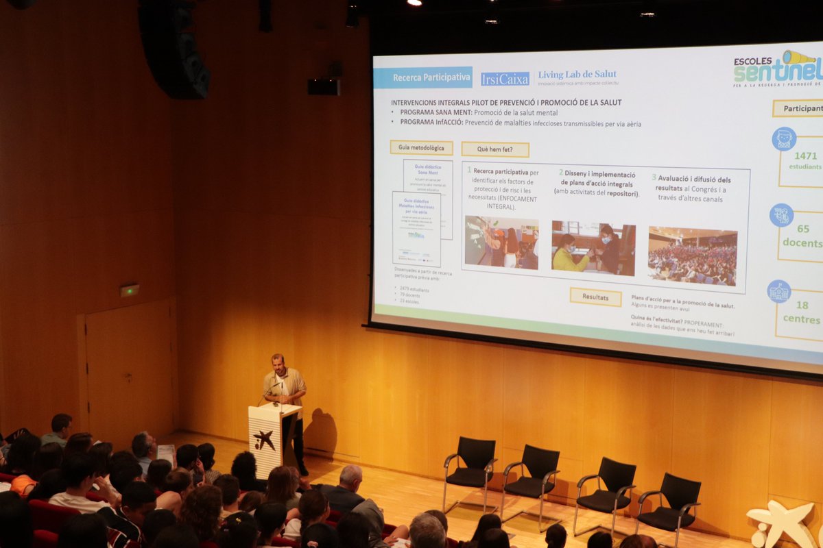 ceeiscat's tweet photo. Els investigadors de la xarxa Escoles Sentinella també presenten els resultats preliminars d'aquest curs i responen a les preguntes de l'alumnat i dels docents presents al congrés https://t.co/o3oW7kqcVd