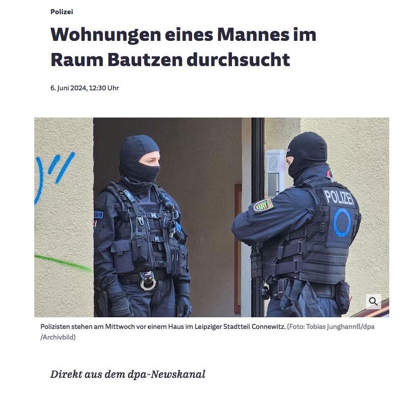 RassismusT's tweet photo. Journalist*innen haben es schon schwer... da gibt es in #Sachsen eine Hausdurchsuchung bei Faschos im "Raum" #Bautzen und entweder nehmen sie dafür Fotos mit "Glatzen" oder von Hausdurchsuchung in #Connewitz gegen Antifaschist*innen. #Journalismusproblem https://t.co/6KOxsNkiBs