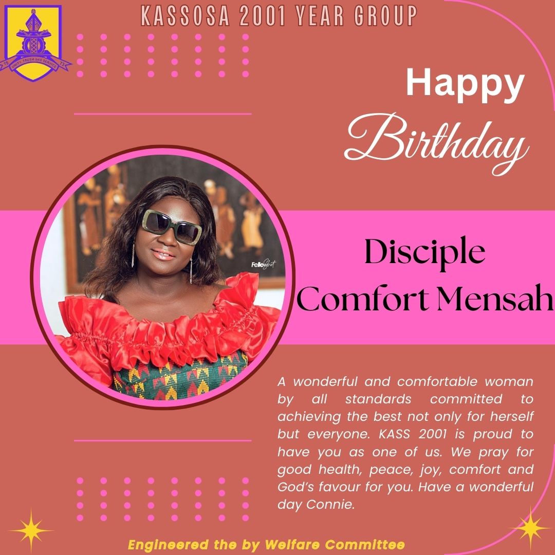 kass2001year's tweet photo. @SweetMelodiesFM Happy birthday Disciple Comfort. You're comfortably comforted by God's grace and favoured in all your endeavours. May your day be wonderfully be comforted. 0242209098. #ttsm https://t.co/R9gyM06aF2