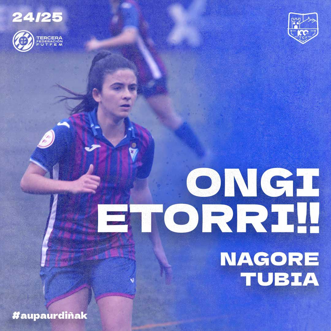 🚨𝐅𝐈𝐓𝐗𝐀𝐊𝐄𝐓𝐀 | 𝐄𝐌𝐀/𝟑.𝐑𝐅𝐄𝐅 

20 urte dituen erdilari eibartarra, 𝐍𝐚𝐠𝐨𝐫𝐞 𝐓𝐮𝐛𝐢𝐚, Eibarren etapa guztiak erre eta gero azken urtean bigarren taldearekin #2RFEF-ra igoera lortuta, gurera dator!

Ongi etorri Nagore!💙

#aupaurdiñak #emakumezkoenfutbola