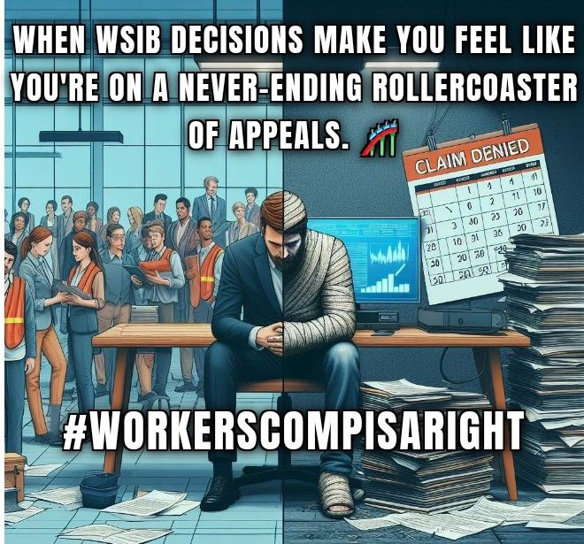 PhoenixRizin09's tweet photo. When #wsib #wcb decisions make you feel like you're on a never-ending rollercoaster of appeals. 
📢It's time for a fair and efficient system that works for #InjuredWorkers.  

#WorkersRights #Workers  #workerscompisaright #federalwcb #iwujc https://t.co/PHRkrFKJiW