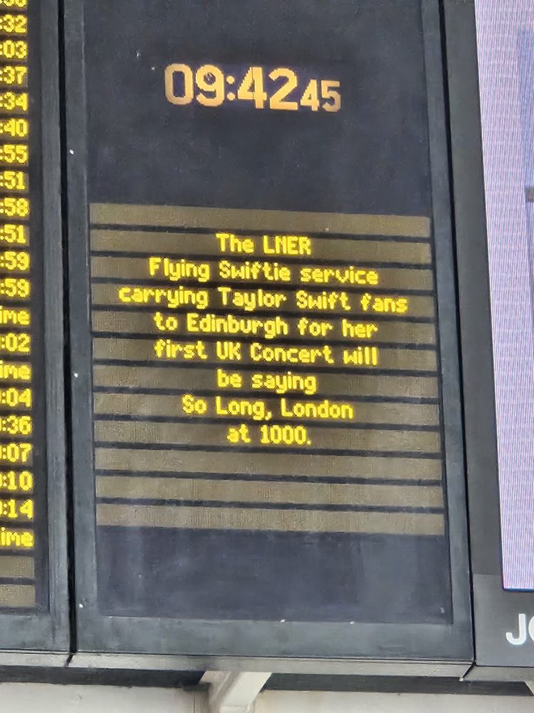🚂 The LNER train service from London King’s Cross to Edinburgh has been named “The Flying Swiftie” to celebrate <a href="/taylorswift13/">Taylor Swift</a> bringing the Eras Tour to Scotland! Many Swifties will be flocking to the Scottish capital from all over the UK.