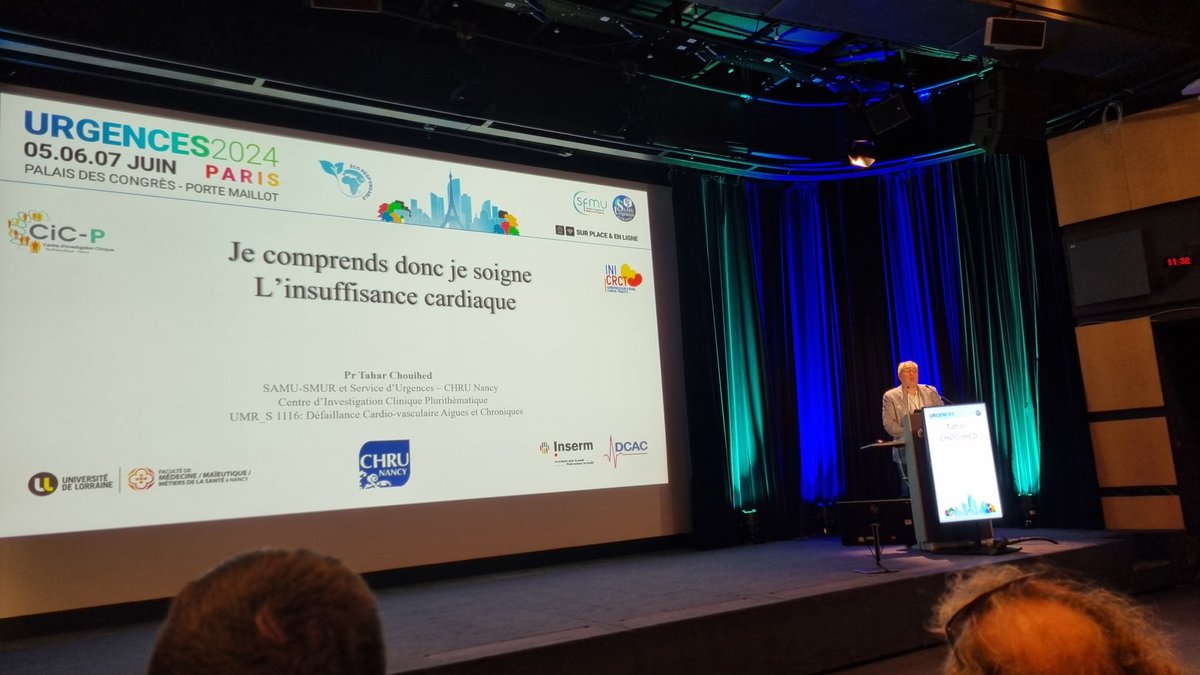 fluidloading's tweet photo. Le Pr @TCHO3105 (#Hamster54 pour les intimes), sur la physiopathologie de l'insuffisance cardiaque, pour adapter le traitement 
#Urgences2024 https://t.co/FYVtgzDP91