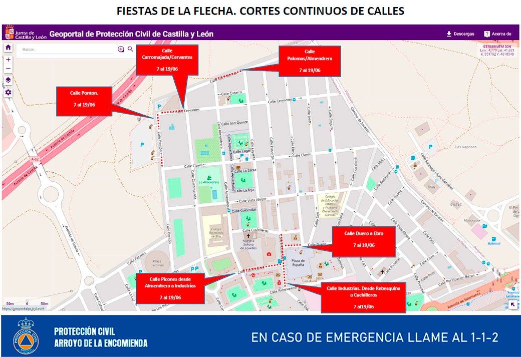 🎉 Comienzan  los preparativos de las fiestas en honor a San Antonio de Padua en #LaFlecha 

⚠️ Recuerda que estos serán los cortes de trafico que comienzan hoy día 7  y durarán hasta el día 19 de junio

💡 Planifica tus desplazamientos 

#EsPorTuSeguridad #ProtecciónCivil