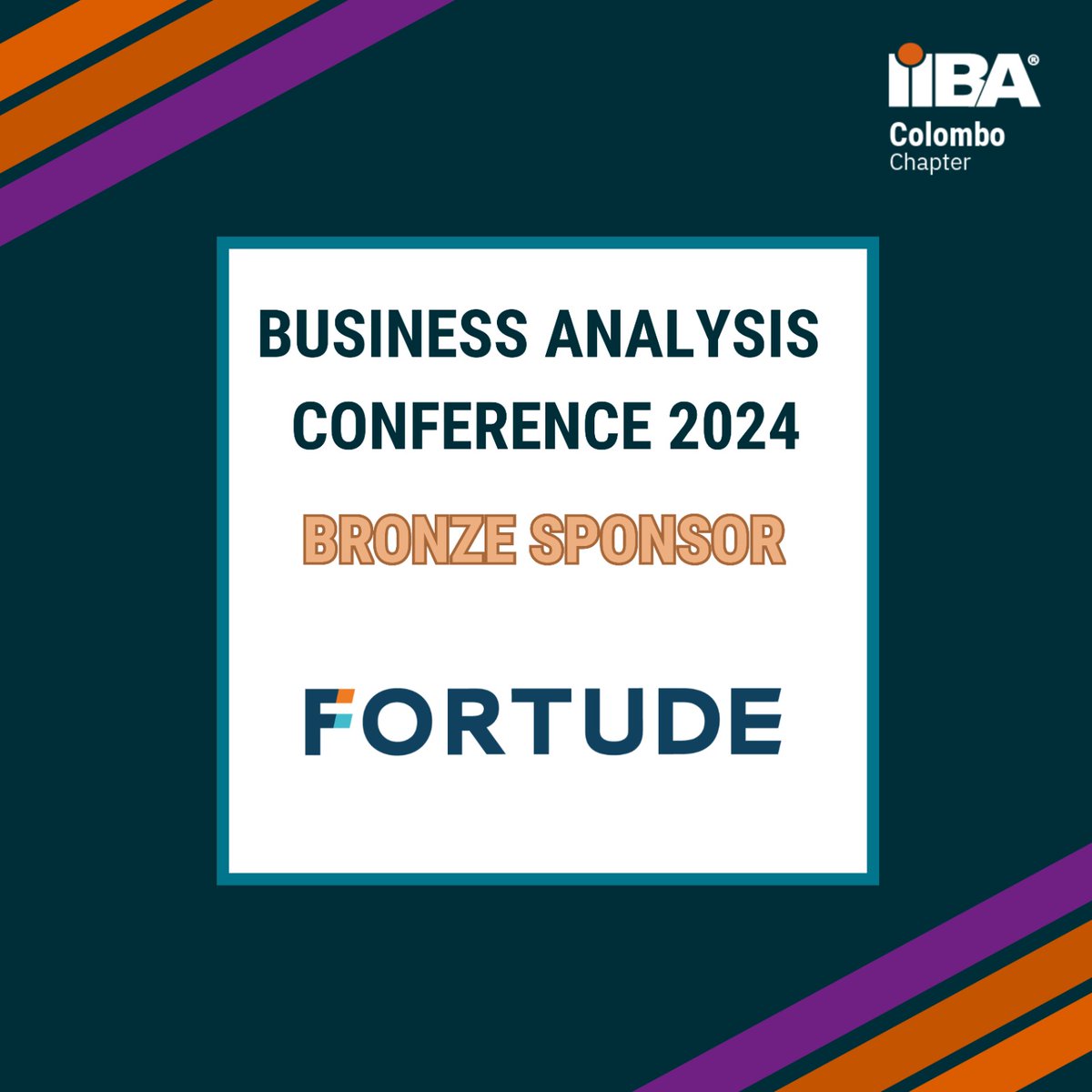 IIBAColombo's tweet photo. We are delighted to welcome Fortude as one of our Bronze Partners for the Inaugural Annual Business Analysis Conference hosted by the IIBA Colombo Chapter! 

Registration Link: https://t.co/QYSwnUvI9a

#IIBASriLanka #IIBAColombo #IIBA #SLBACon24 https://t.co/XdDDLaFsz3