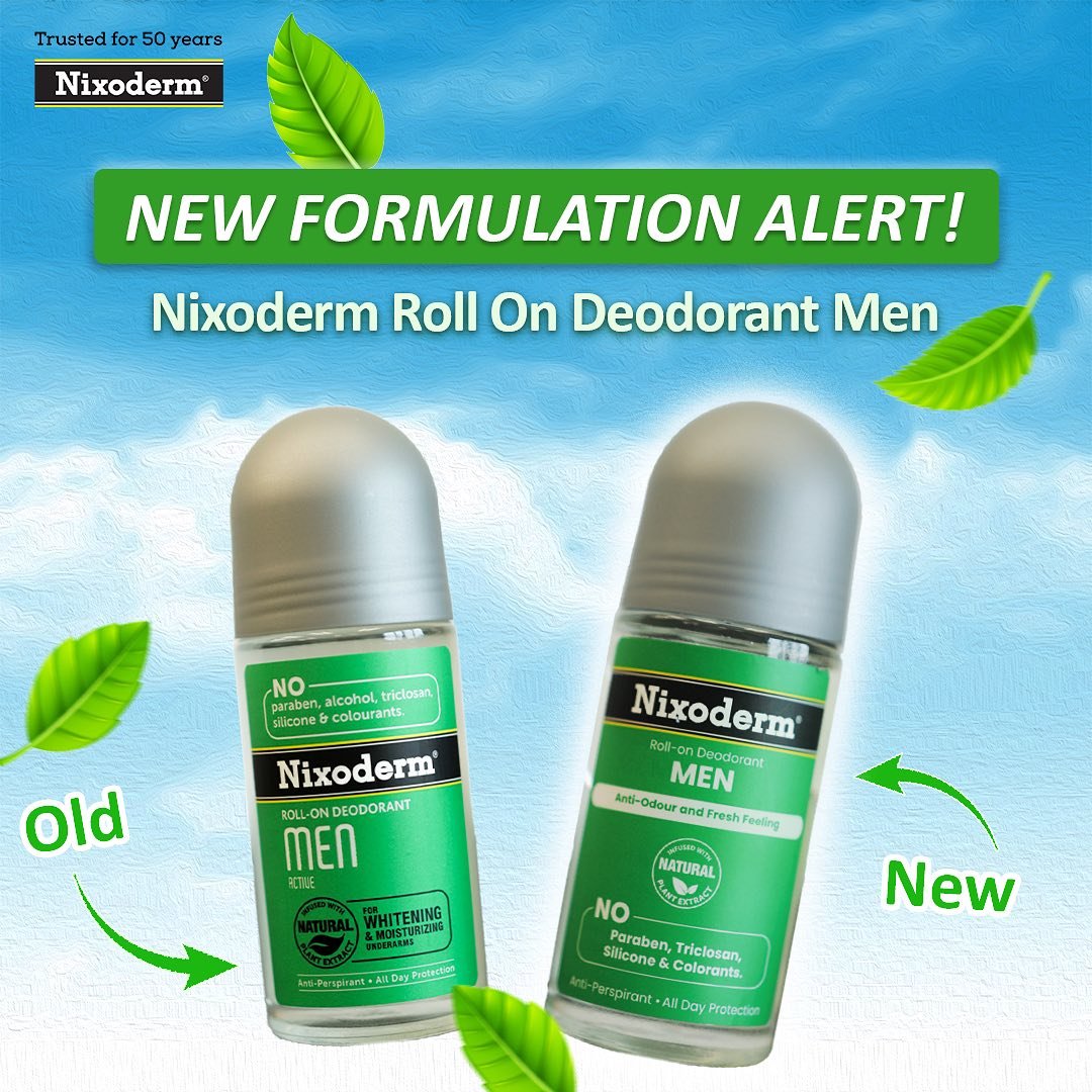 NixodermMY's tweet photo. New Face, New Formula! 💥

Our Nixoderm Roll On Deodorant Men just got a makeover.

Experience the same great protection in a brand-new look. Get yours today! 🛒

#Nixoderm #NixodermMY #AllSkinTypes #HalalCertified #Deodorant #AntiPerspirant #NewPackaging #MenDeodorant https://t.co/rT8tMHYQ7K