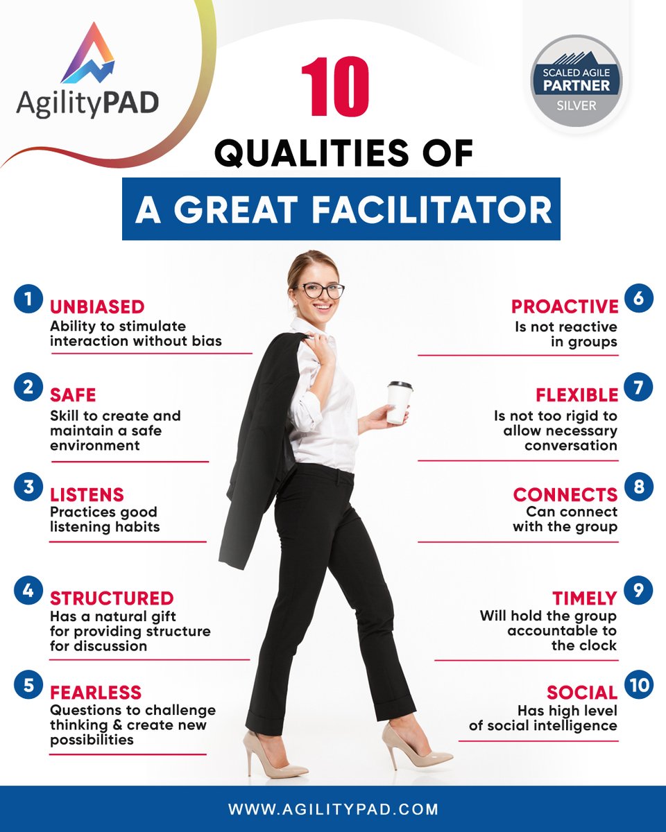 Qualities of a Great Facilitator!

Learn from experts at AgilityPAD who will guide you across your agile career and journey.

agilitypad.com

#productowner #productmanager #projectmanager #agile #agility #london #scrummaster  #agileprojectmanagement #facilitator