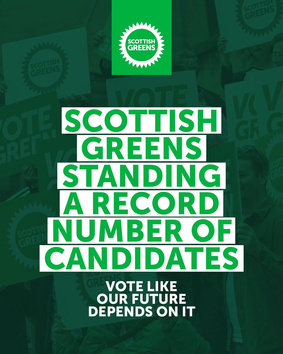 🚨 A record 44 Scottish Green candidates are standing across Scotland this general election, giving more people than ever the chance to vote for people and planet.

➡️ Find your candidate and #VoteScottishGreens this July 4th: greens.scot/candidates