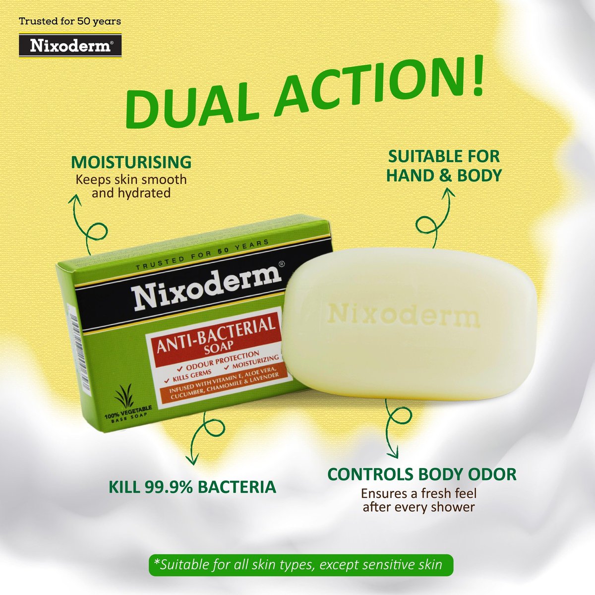 NixodermMY's tweet photo. Did someone say dual-action? Say no more!

Meet our Nixoderm Anti-Bacterial Soap, your all-in-one solution for unbeatable benefits in a single product 🧼🫧

Get yours now!

#Nixoderm #NixodermMY #AntiBacterialSoap #Soap #DualAction https://t.co/MqTRfLexkd