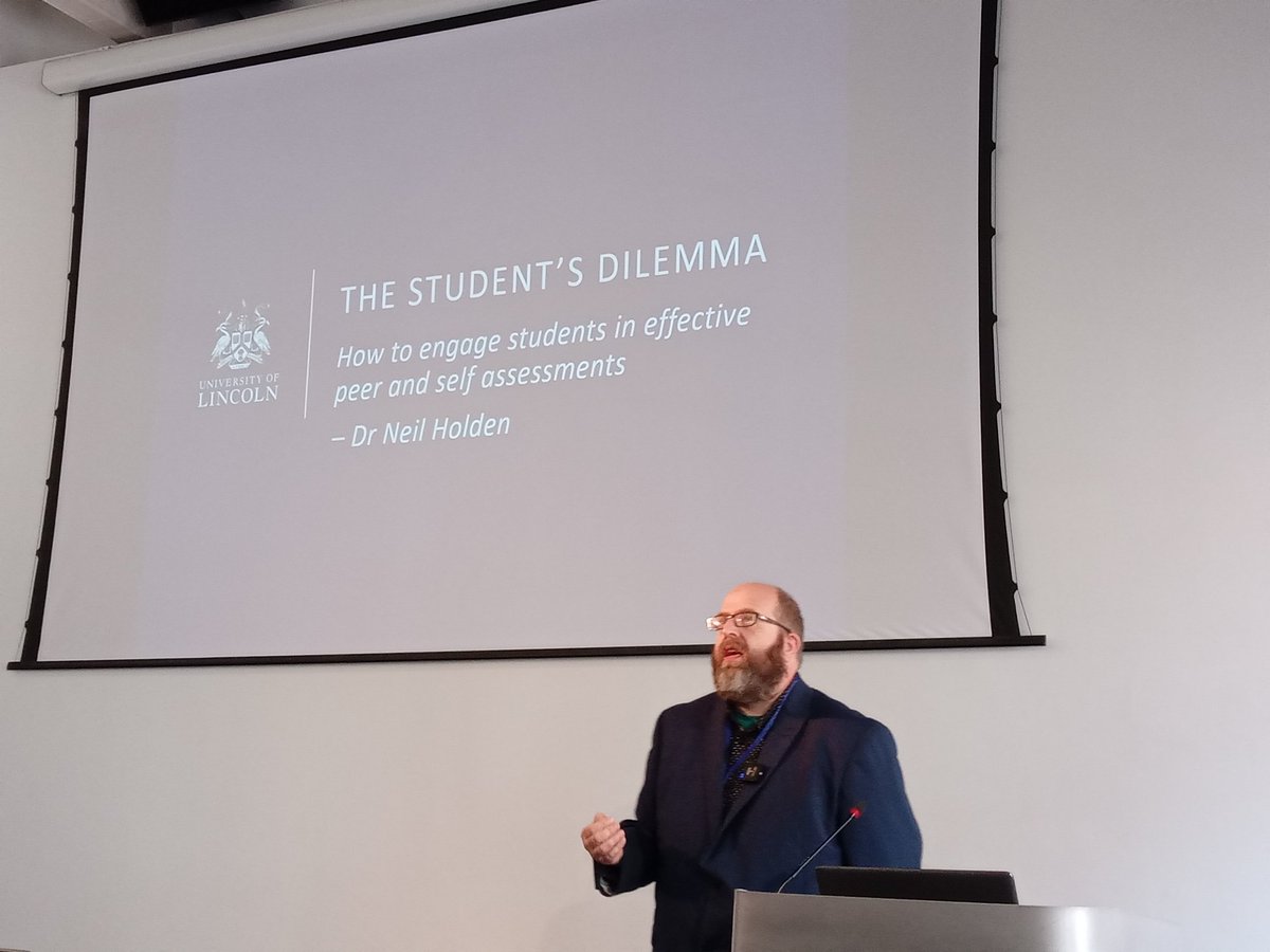 Dr Neil Holden takes to the lectern to address 'How to engage students in effective peer and self assessment' 

'Lets bring students into the assessment process!

<a href="/GOSHLearnAcad/">GOSH Learning Academy</a> <a href="/GreatOrmondSt/">Great Ormond Street Hospital for Children</a>
<a href="/girlymicro/">Prof Cloutman-Green🕷 (Girlymicro@mindly.social)</a>

#HCSEd24