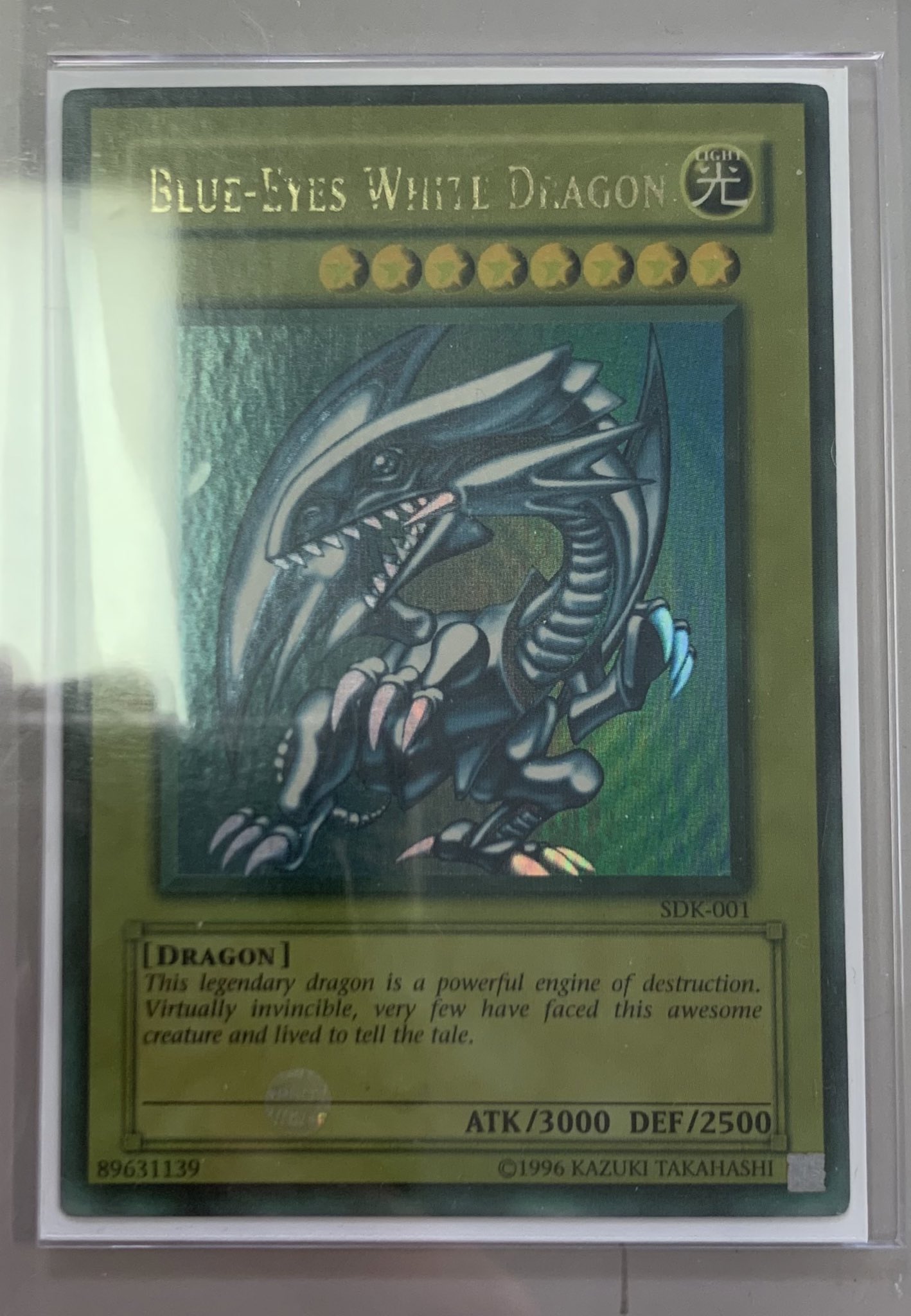 MAX faded 青眼の白龍 ブルーアイズ SDK-001 BLUE-EYES WHITE DRAGON *** ORIGINAL ULTRA SDK-001 (HEAVILY