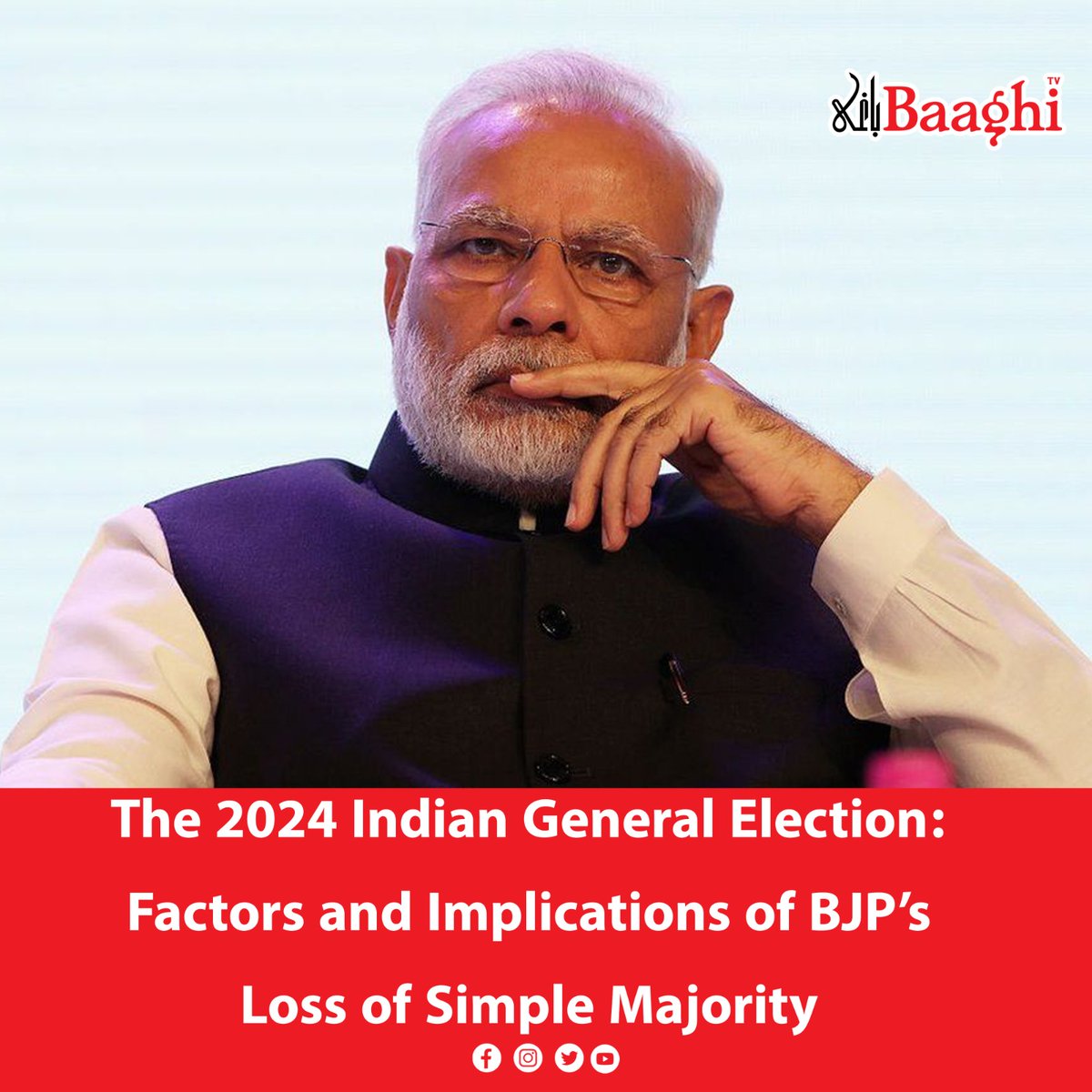 BaaghiTV's tweet photo. The 2024 Indian General Election: Factors and Implications of BJP's Loss of Simple Majority

https://t.co/J1ru0EcF5w

#BaaghiTV #Opinions #International #India #GeneralElections #IndianGE #Implications #Factors #BJP #Loss #BJPLoss https://t.co/sWnR6eAIWn
