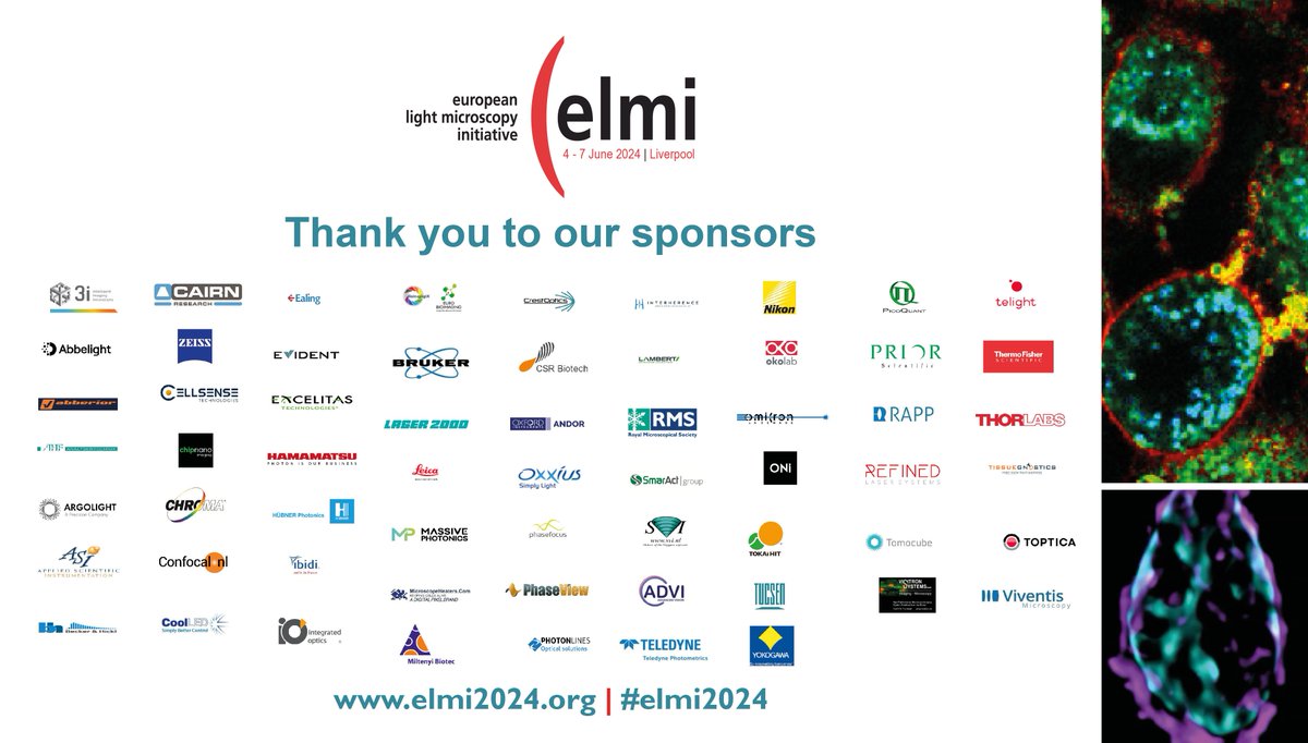 Huge thanks to all our #elmi2024 sponsors, for making this week possible!

#LightMicroscopy