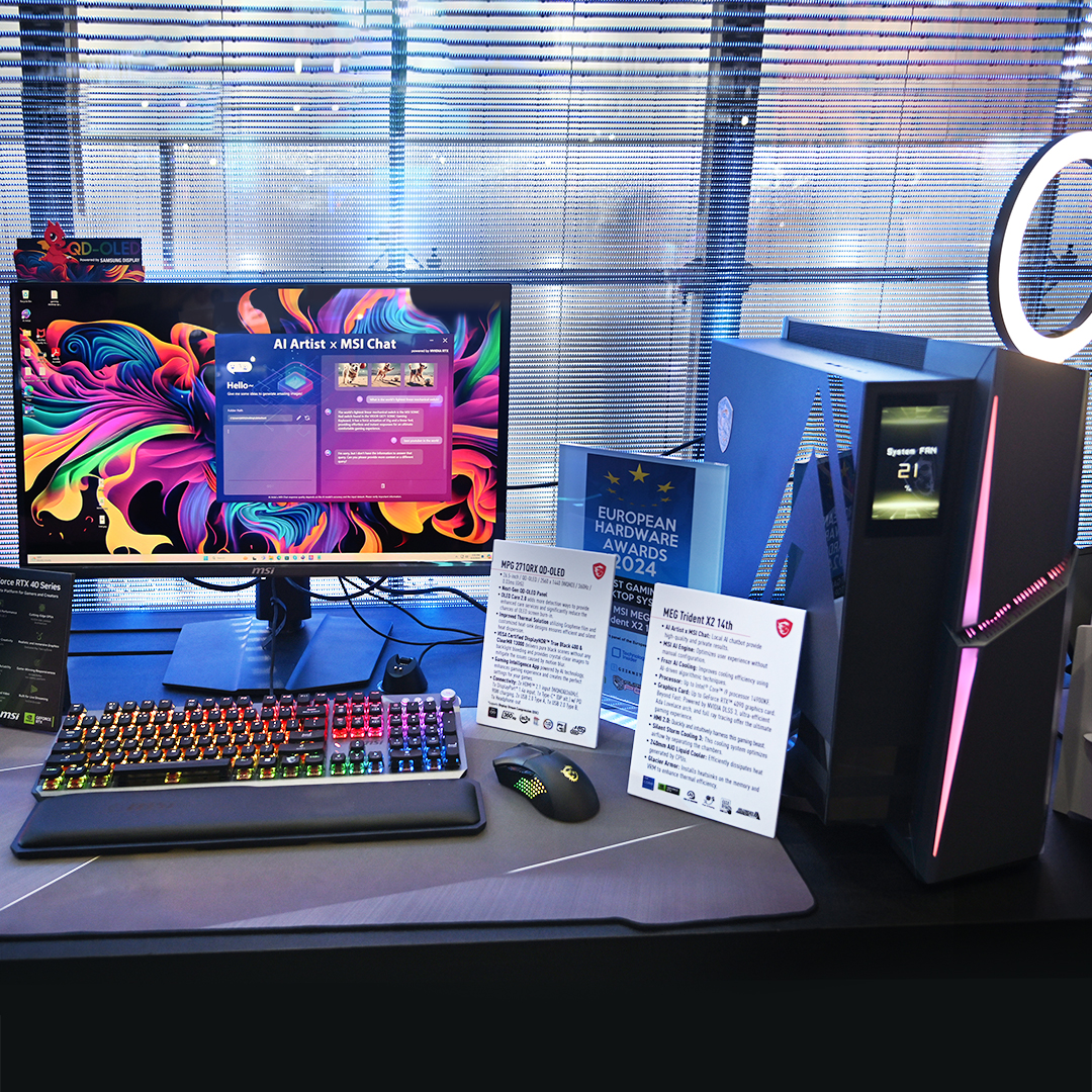 msigaming's tweet image. Imagine AI seamlessly integrating into your daily life. When streaming, use #DigiME software to add more fun by creating virtual avatars that follow your every move. Plus, AI Artist x MSI Chat quickly organizes information you need from local data. #MSIxComputex2024