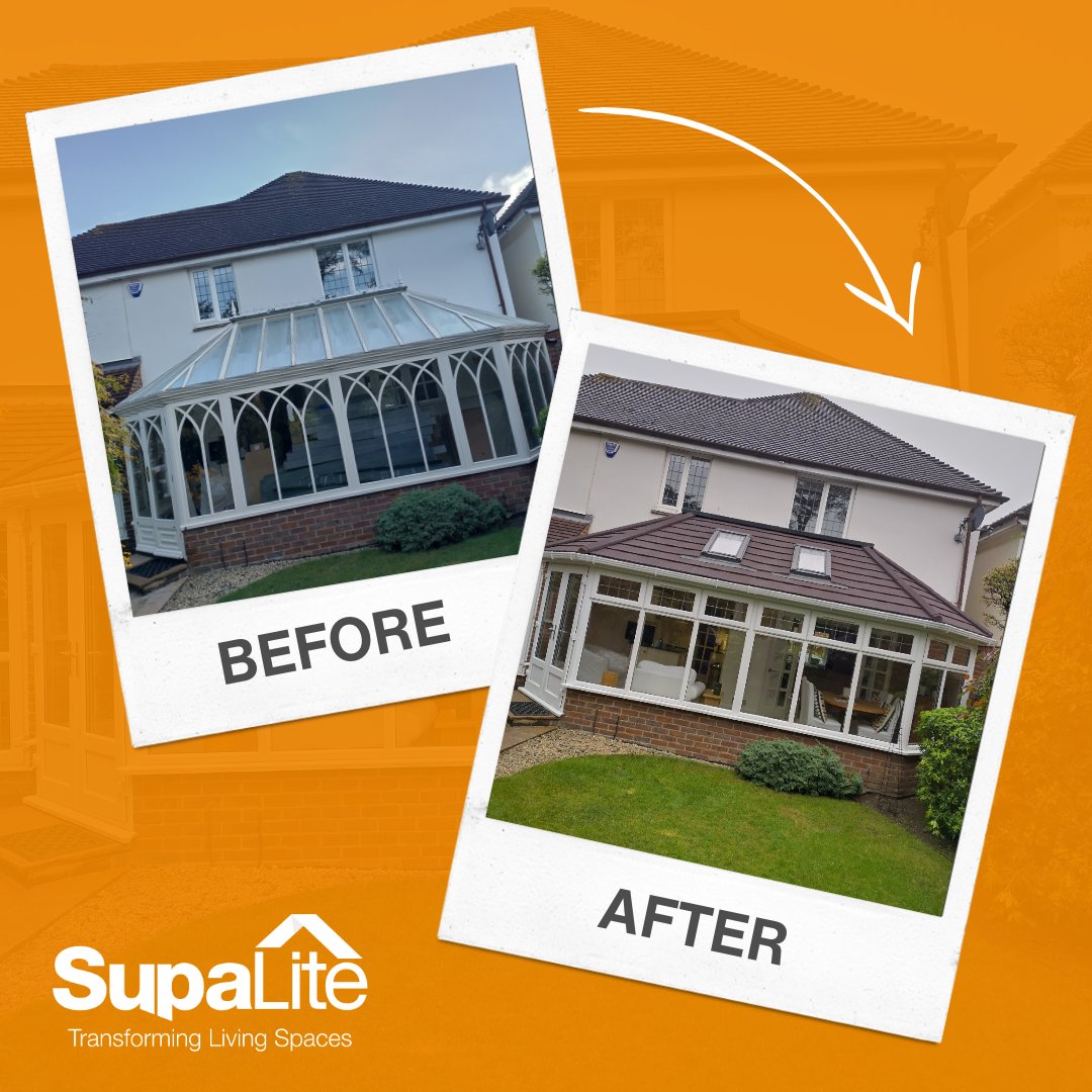 SupaLiteRoofs's tweet photo. What a #transformation! π
Take a look at the amazing #beforeandafter images from one of our SupaLite installers, @majorglass!
What a difference a #SupaLite roof can make π§‘
#RoofTransformation #Conservatory #ConservatoryTransformation #UpgradeGoals #Installation #Roofers https://t.co/eJSckVDj6n