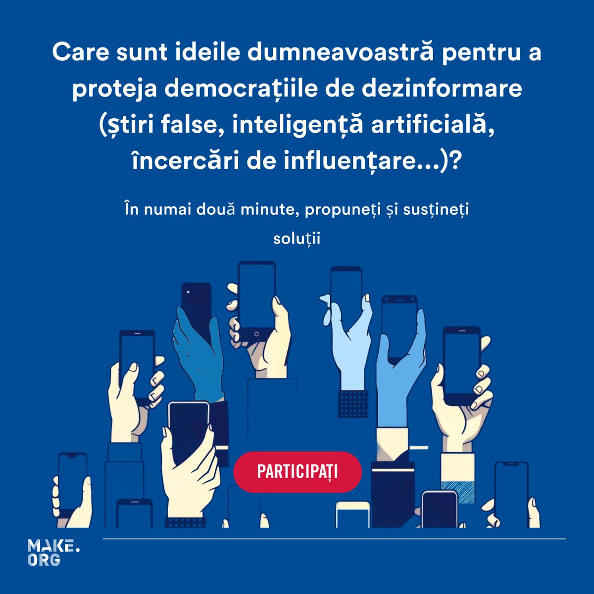 Make_org_Global's tweet photo. 🇷🇴🇲🇩Au mai rămas doar câteva zile pentru a vă trimite ideile în cadrul consultării „Care sunt ideile dvs. pentru a proteja democrațiile de #disinformare”, lansată de @PSIASciencesPo, cu sprijinul @NATO și @Microsoft
Trimiteți ▶️https://t.co/xBcwMamY8U sau https://t.co/KcUCuRIqFJ https://t.co/R8tZJvnlin