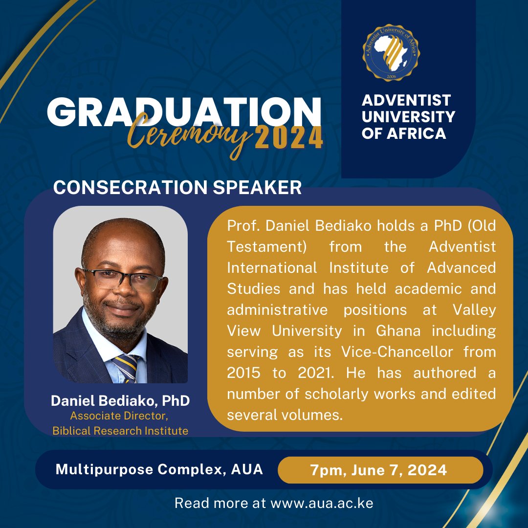 auauniversity's tweet photo. πGraduation Day 1: Ready?
Today, we kick off our 13th Graduation Ceremony with the Consecration Service and a warm welcome to our esteemed guests.
Abundant blessings to our graduates who are one step closer to their dreams!
#AUAGraduation #Classof2024 #ConsecrationService https://t.co/p5yqIOOcON