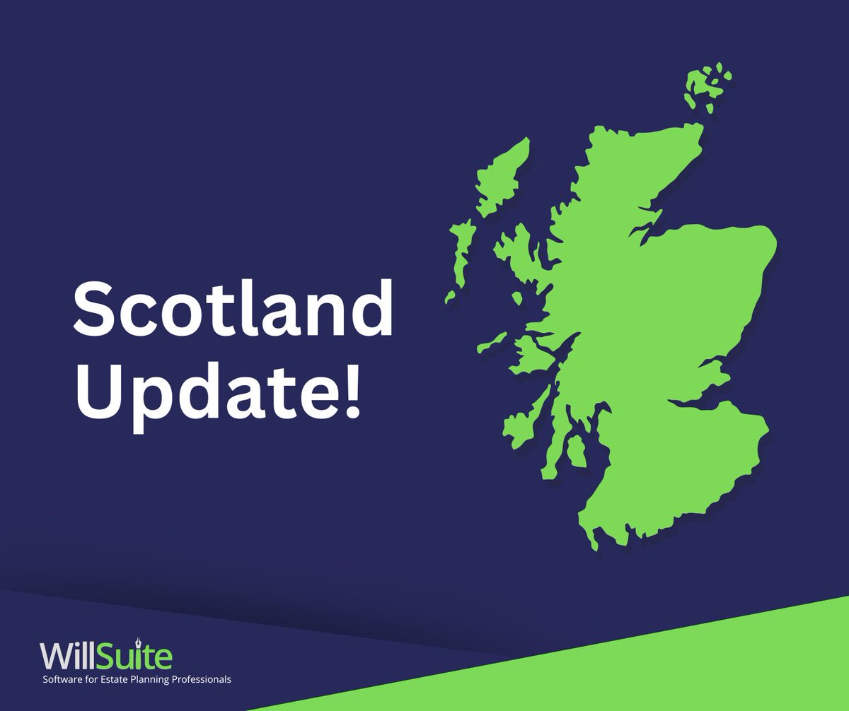 Did you know WillSuite now offers the option to draft Scottish Wills and Power of Attorney documents? Simply head to the questionnaire tab within WillSuite and select the 'Scotland' tab at the top to get started. For any questions, please email info@willsuite.co.uk #willsuite