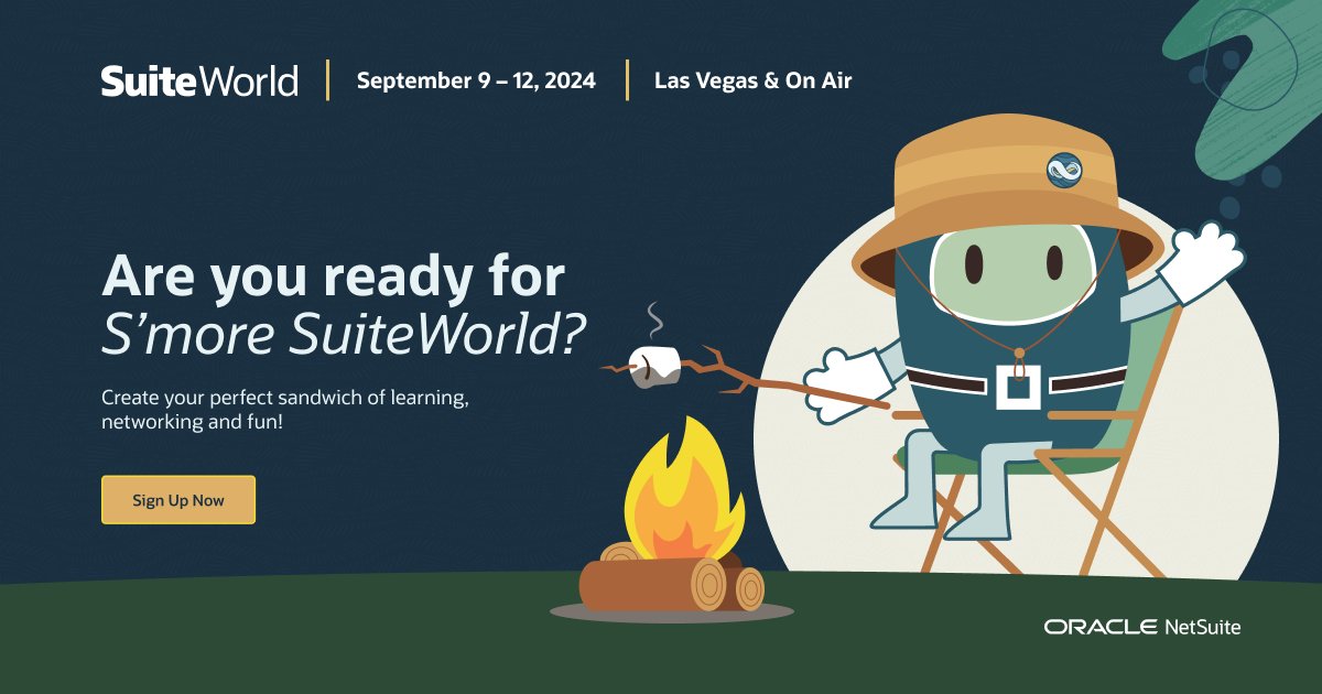 Rob_Samir's tweet image. Ready for s&apos;more at #SuiteWorld? This year is all about MORE. Discover more training, more opportunities to network, and more @NetSuite! Register today: social.ora.cl/60165JMzj