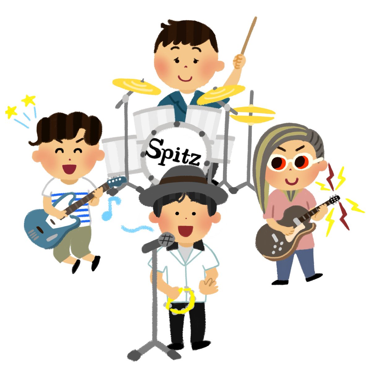 ponponyellow's tweet photo. スピッツをいらすとや風に描いてみた👩🏻‍🎨

#スピッツ
#SPITZ https://t.co/nm39JSY0g6