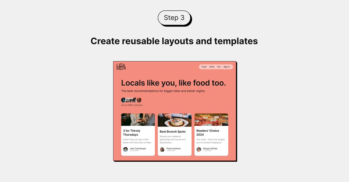 Danielpixelz's tweet photo. Design System Basics – Creating Reusable Components 😎

Have you ever wondered how to efficiently create a component library or UI Kit?

A component library is a collection of reusable UI elements, like buttons, forms, and navigation menus. These pre-built components save you time and ensure consistency across your designs. To streamline your design process aim to design interfaces in a modular way with these building blocks. Just think about it, it’s like having a bunch of handy puzzle pieces at your disposal, only each puzzle piece can fit into many different puzzles, therefore showcasing real use 🙌

Sounds great, but you’re probably wondering how to do it:

💥 Start with the smallest component such as an avatar or button

💥Now combine these smaller parts to create larger, more complex ones

💥Arrange these components in different way that could be useful so that you have many templates at the ready for when you need them

That's exactly what we've done in the example below. This is a great way to improve productivity, efficiency and consistency 🎉  Go on, give it a go yourself!

#onlineshop #onlinestore #ecommerce #ecom #tech #techtips #graphicdesign #webdesign #webtips  #onlinestore #onlineshop #ecom #ecommerce #websitetips #abtesting #designtips #especial #webdesign #webflow #onlinestore #onlineshop #graphicdesign #ecommerce #ecom #techtips #onlinestore #onlineshop #techtips #onlinestore #onlineshop #onlinestore #onlinelayout #abtesting #graphicdesign #design #webdesign #ecom