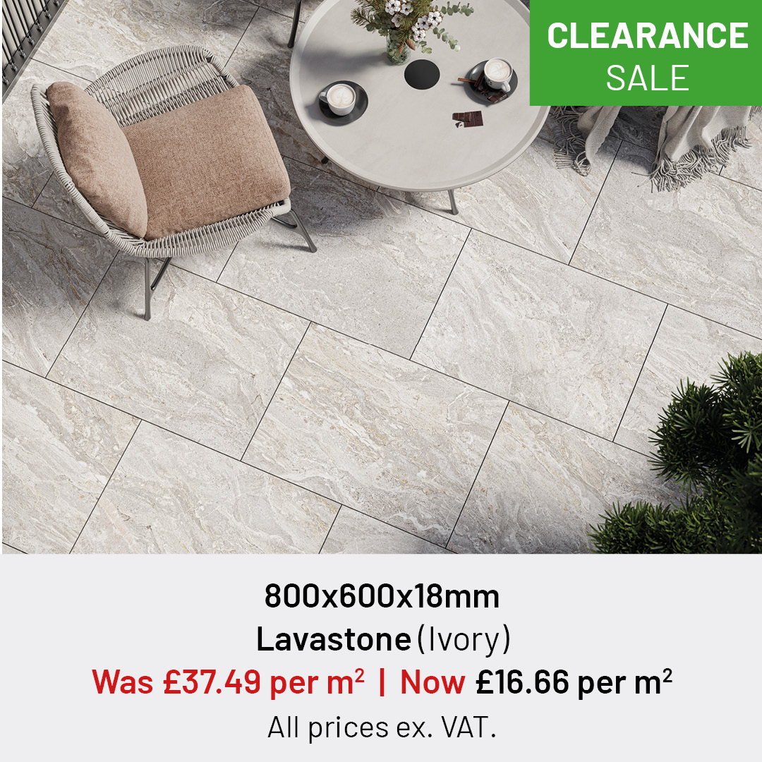 NOW ON! Outdoor Porcelain Clearance Sale. Enjoy huge savings with prices from only £8.33 per m2 ex. VAT. In-store and online while stocks last, shop now > loom.ly/9XwwZHE

#clearance #sale #outdoorporcelain #outdoortiles