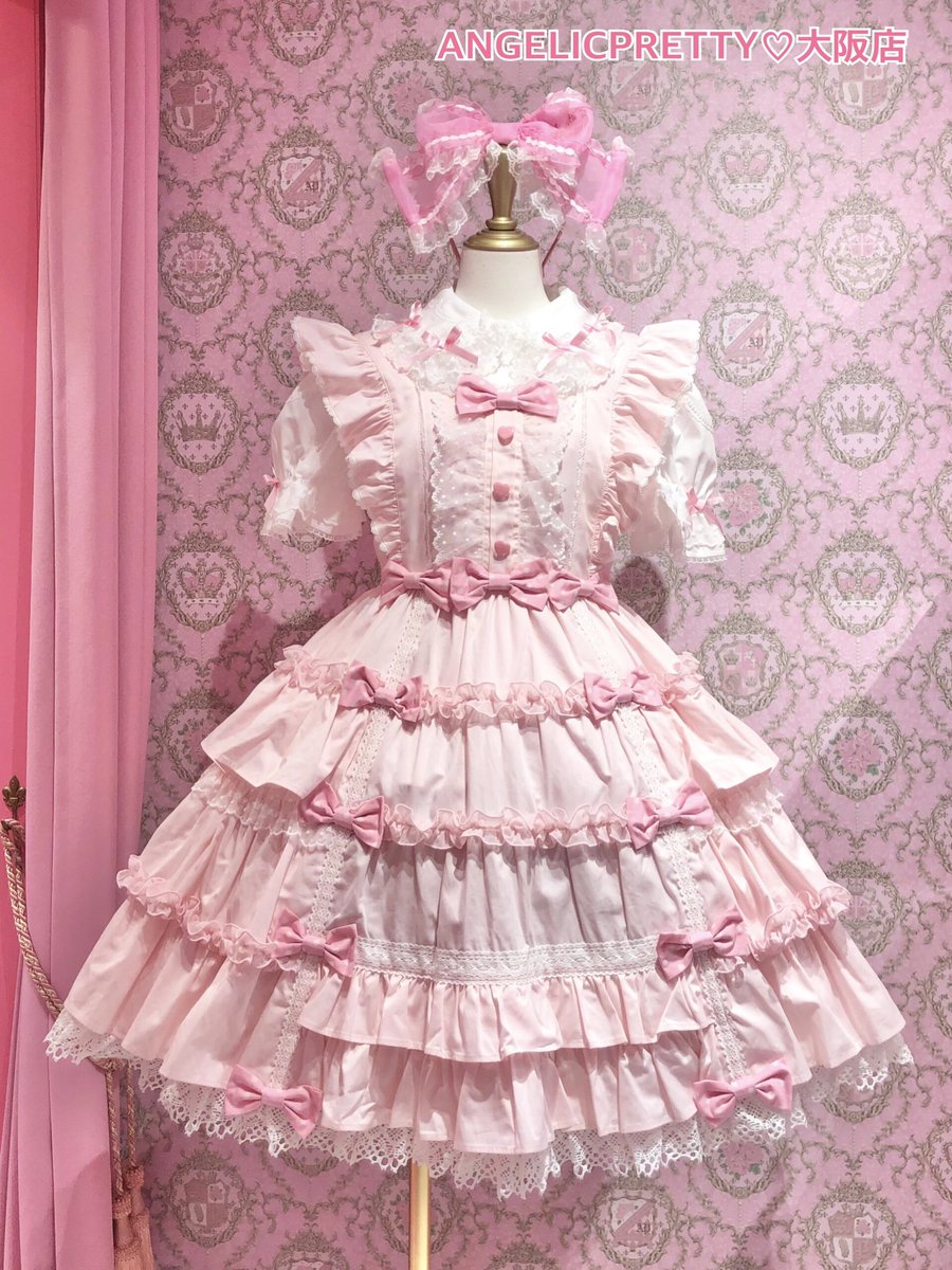 Angelic Pretty Melody Frillジャンパースカート ピンク 🎀6/8(Sat) New Arrival🎀 Melody Frillジャンパースカート ￥36,300