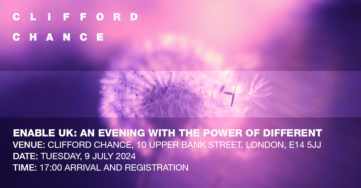 ⚡Join us on July 9 for an inspiring talk on diversity and resilience with @weatherwithlucy and Claire Farrington, hosted by Clifford Chance's Enable UK Network.

Register for insights on DE&amp;I. - okt.to/I2wWYQ
 
#InclusionAndDiversity